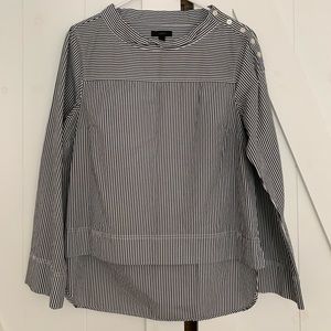 JCrew B&W stripped cotton shirt
